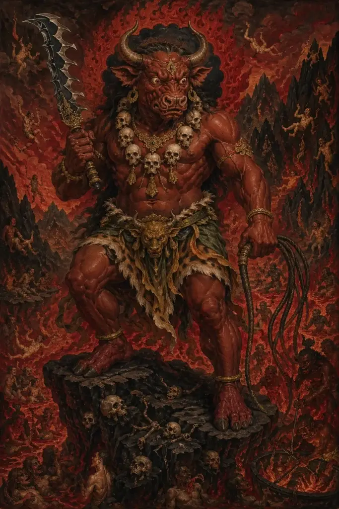 Naraka Waechter - Dämonen aus der Buddhismus-Tradition, historisch-illustrativ