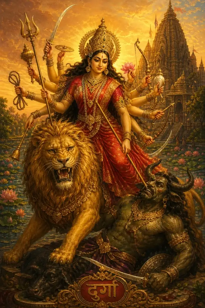Durga - Götter aus der Hinduismus-Tradition, historisch-illustrativ