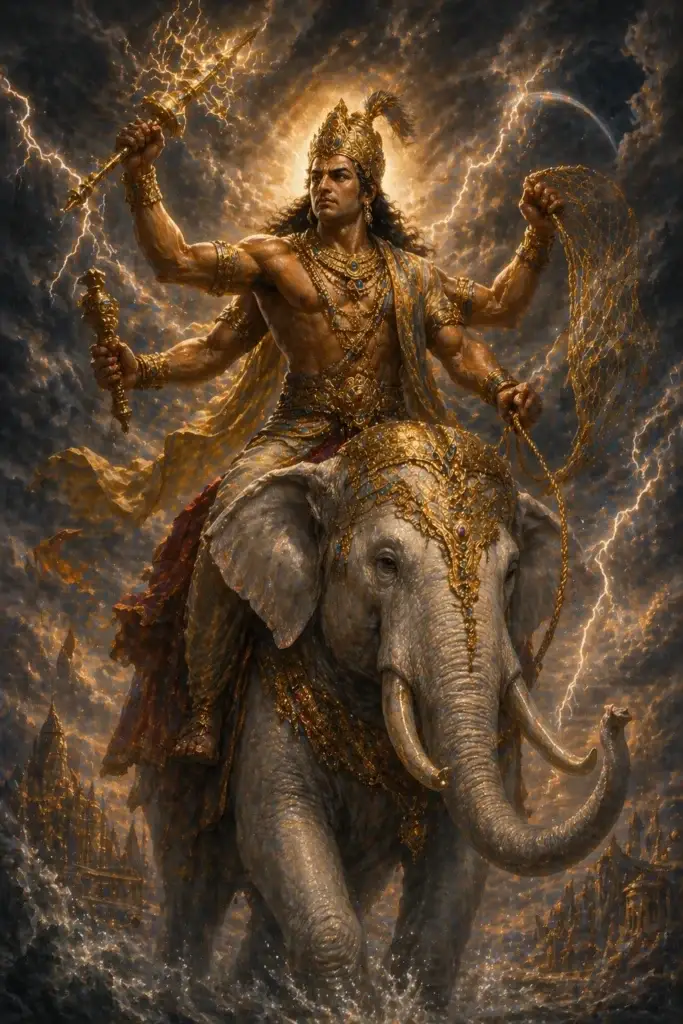 Indra - Götter aus der Hinduismus-Tradition, historisch-illustrativ