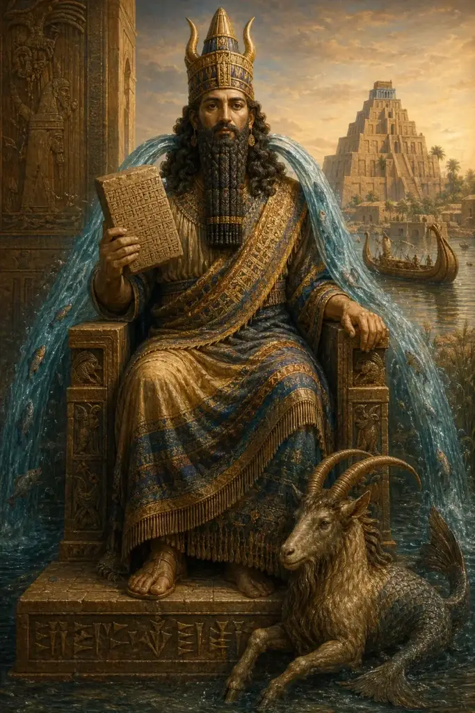Enki - Götter aus der Mesopotamien-Tradition, historisch-illustrativ