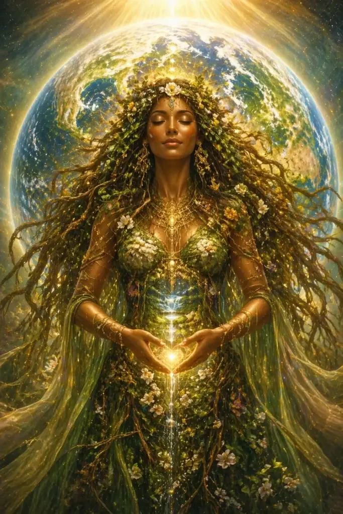 Gaia - lichtdurchflutete Illustration des Lichtwesens