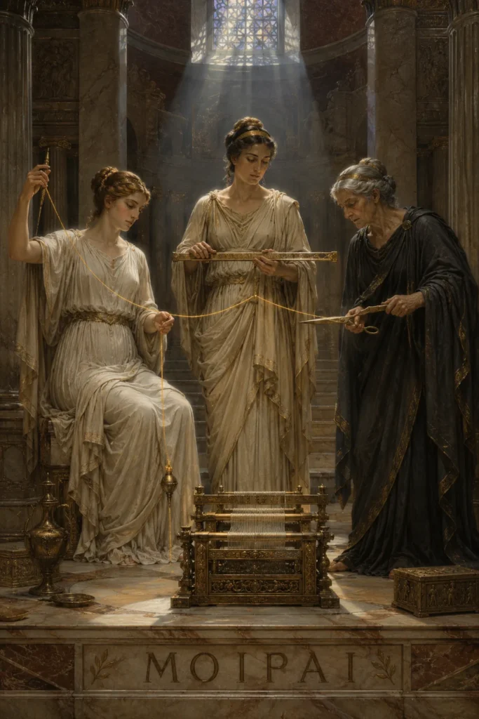 Moirai - gods from the Greek tradition, historical-illustrative