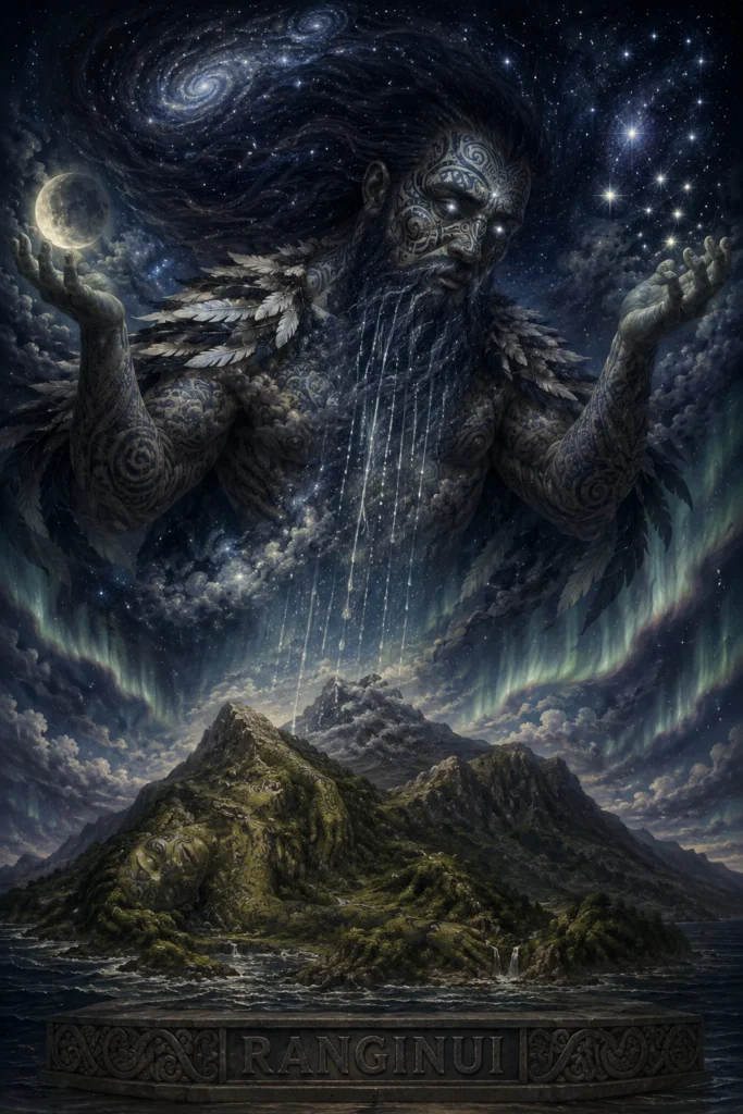 Ranginui - gods from the Polynesian-Māori tradition, historical and illustrative