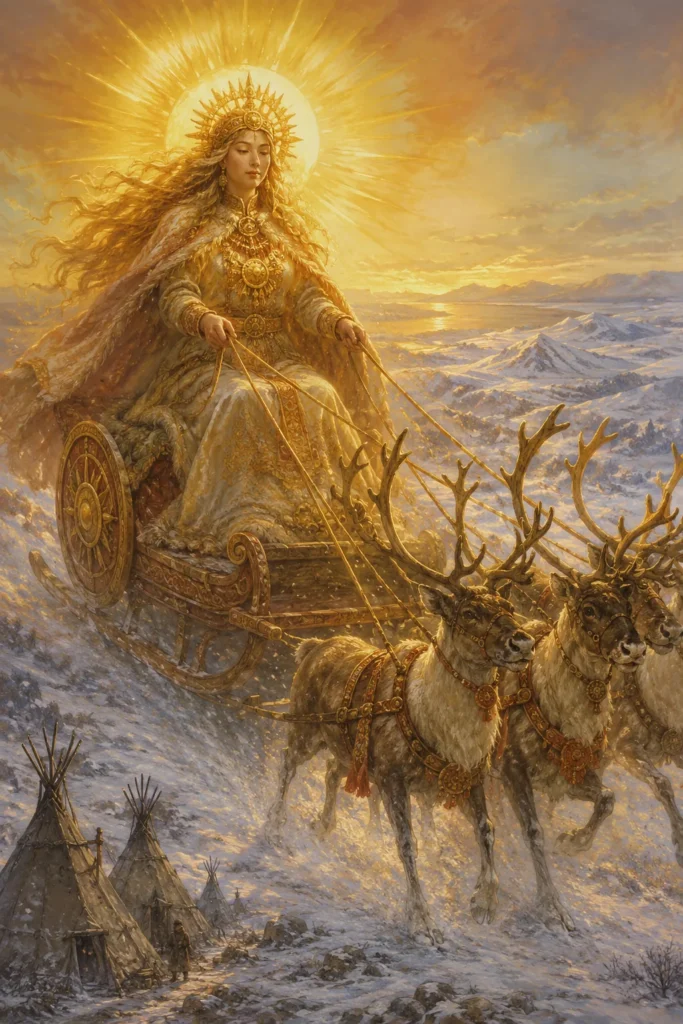 Beaivi - dieux de la tradition samie, illustration historique