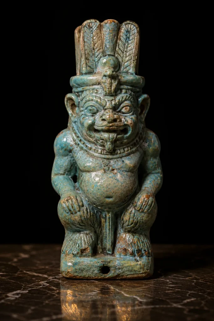 Bes Amulet - Protective Symbol, museum illustration