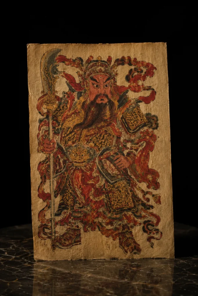 Door gods - protective symbol, museum-style illustration