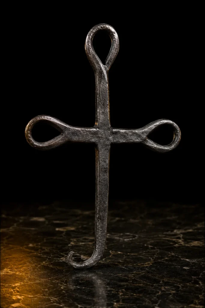 Troll cross - protective symbol, museum-style illustration