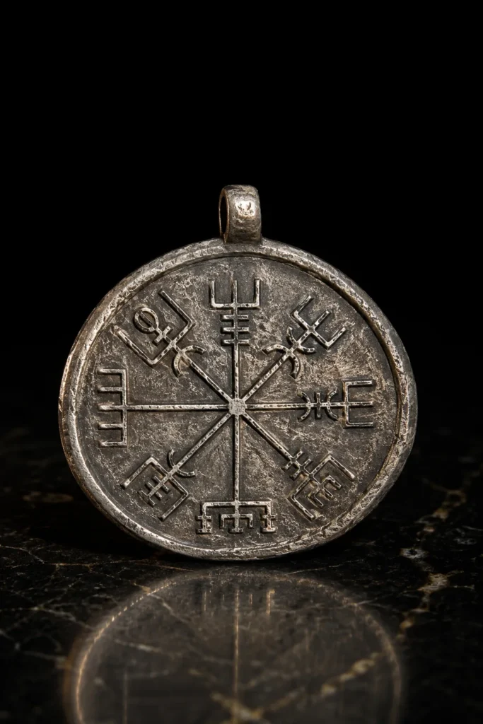 Vegvisir - protective symbol, museum-style illustration