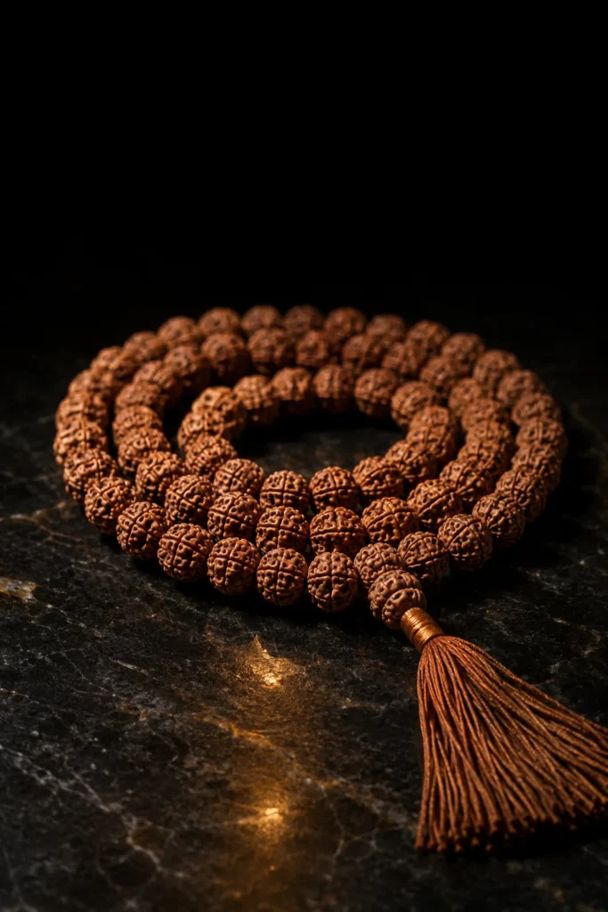 Rudraksha - protective symbol, museum-style illustration