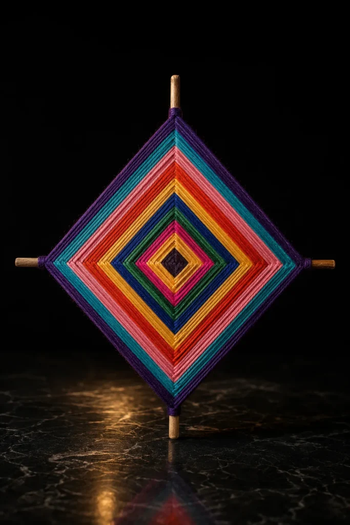 God's Eye - protective symbol, museum-style illustration