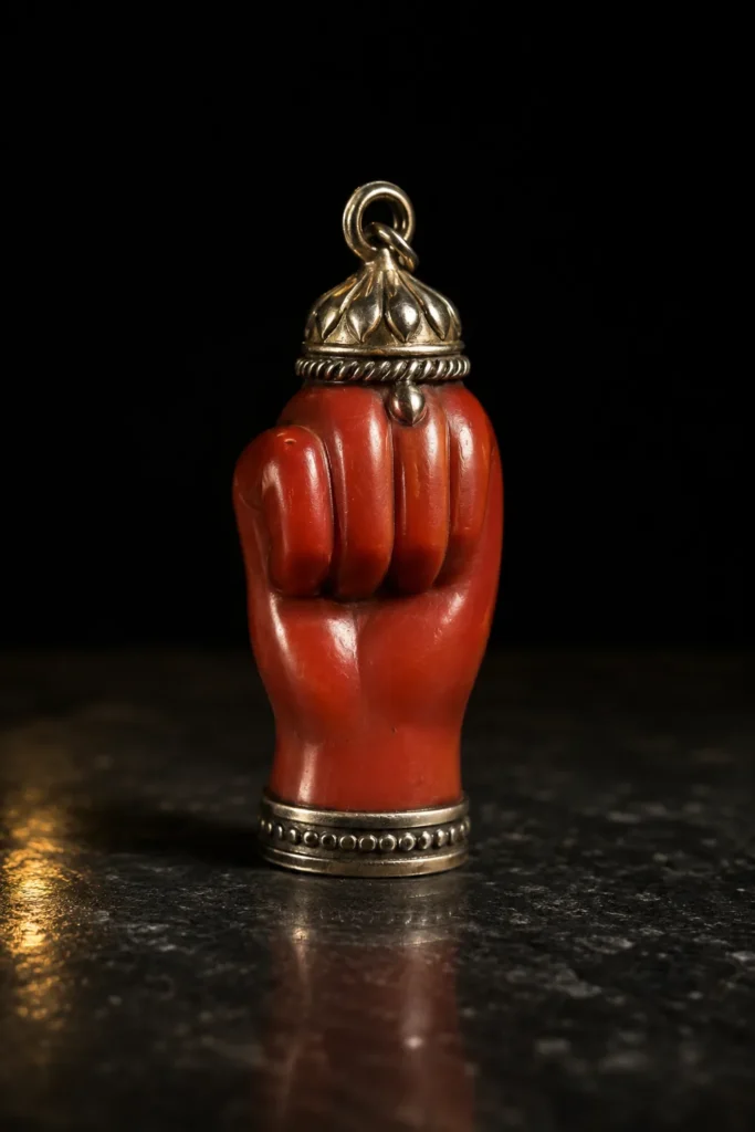Mano Fico - protective symbol, museum-style illustration