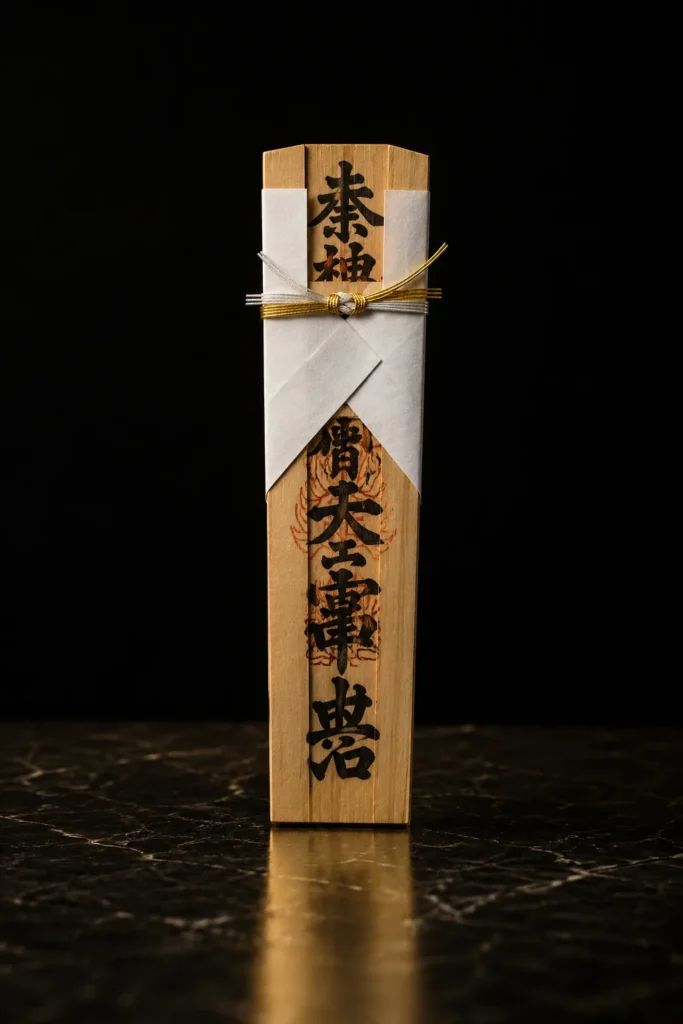 Ofuda - protective symbol, museum-style illustration