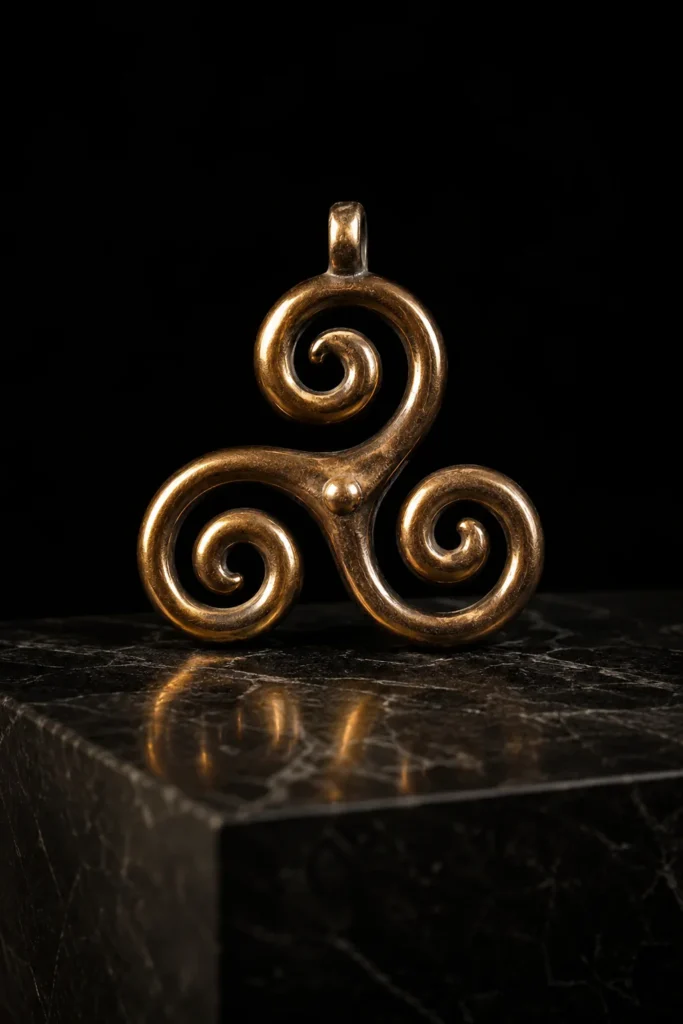 Triskele - protective symbol, museum-style illustration