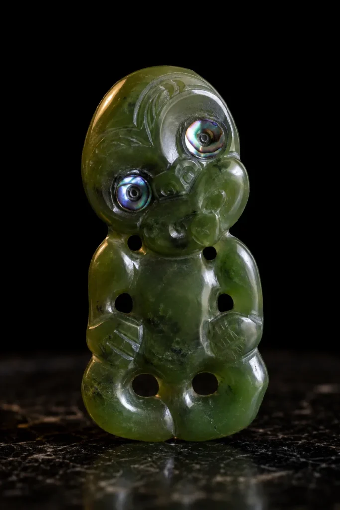 Hei Tiki - Schutzsymbol, museale Illustration
