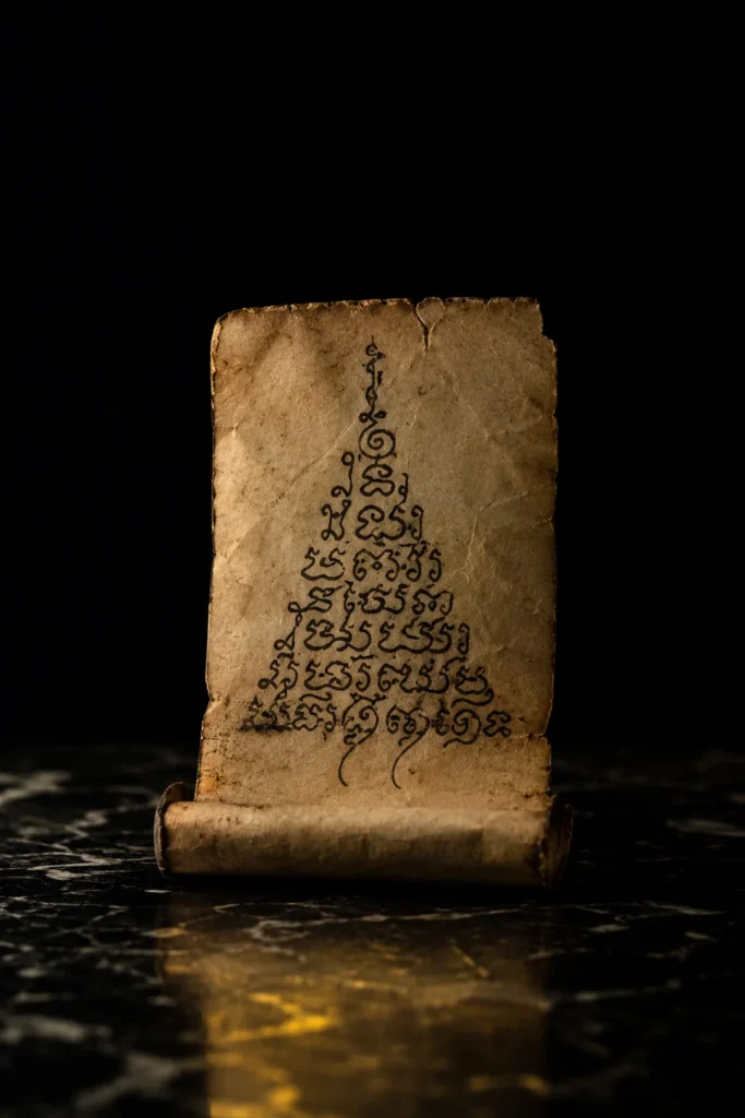Abracadabra - protective symbol, museum-style illustration