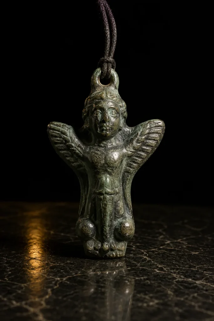 Fascinum - protective symbol, museum-style illustration