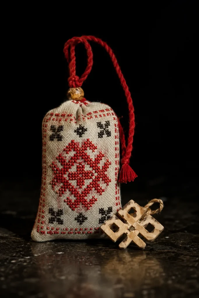 Obereg, protective symbol, museum-style illustration