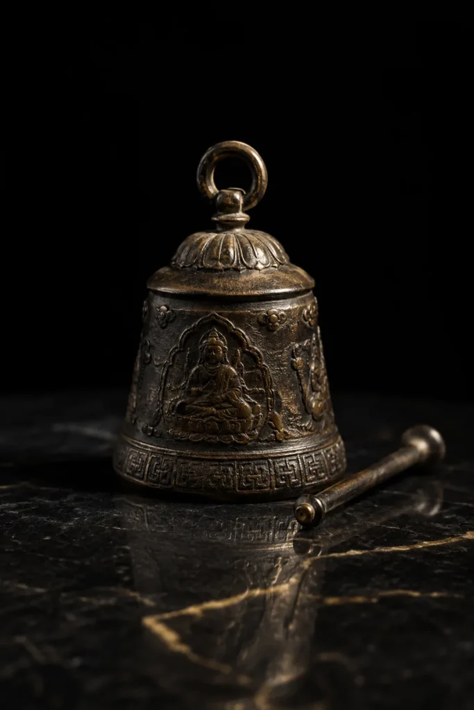 Bells - protective symbol, museum-style illustration