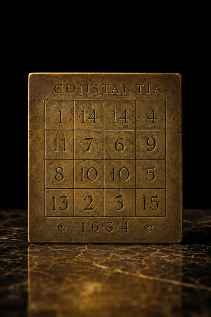 Magic squares - protective symbol, museum style illustration
