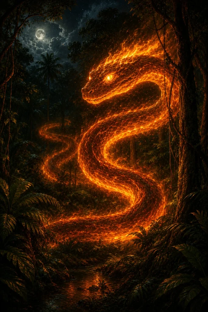 Boitatá, il serpente di fuoco del Brasile
